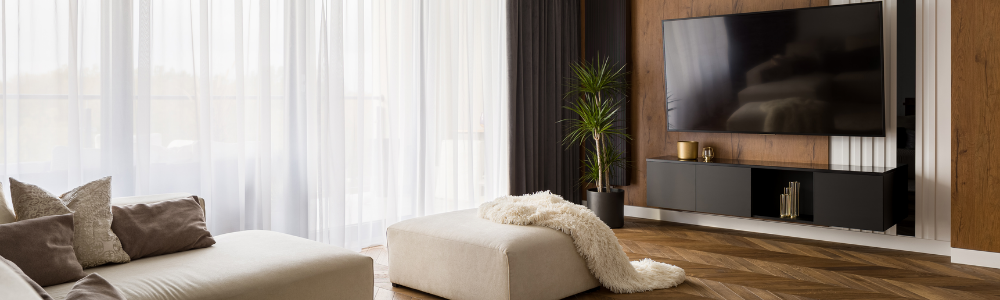 Grand écran plat dans un salon moderne